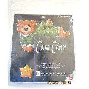 Cross Stitch Kit Designs for the Needle-Corner Critters Sitters #8103 Slum. Bear